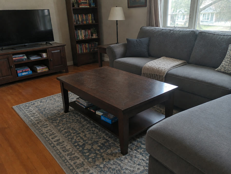 Living room after cleaning — tidy and dust-free